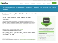   	Why does my DMCA.com Website Protection Certificate say  Account St