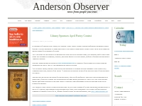 The Anderson Observer - News - Library Sponsors April Poetry Contest
