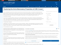  Exploring the Anti-inflammatory Properties of CBD Cream  - applyingth