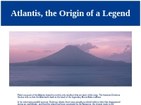 Atlantis, the Origin of a Legend