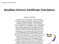 Brazilian Divorce Certificate Translation