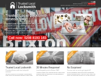 Trusted Local Locksmith in Brixton SW2 - Call now: 0208 8193 163
