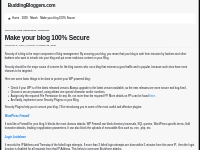 Make your blog 100% Secure   BuddingBloggers.com