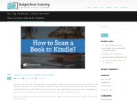 How to Scan a Book to Kindle? - BBS