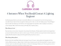 4 Instances When You Should Contact A Lighting Engineer - hearing impa