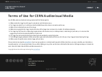 Terms of Use for CERN Audiovisual Media | Copyright and terms of use o