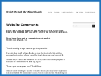 Website Comments   Christ Eternal Christian Church
