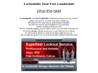 Locksmith Near Fort Lauderdale (954) 858-5849 Chuck The Locksmith