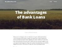 The advantages of Bank Loans | Yousher
