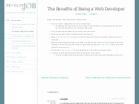 The Benefits of Being a Web Developer - Develop a Job