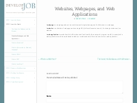 Websites, Webpages, and Web Applications - Develop a Job