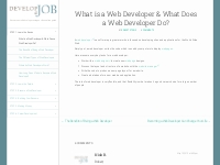What is a Web Developer   What Does a Web Developer Do? - Develop a Jo