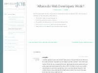 Where do Web Developers Work? - Develop a Job