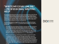 domyessayonline.com --  Write My Essay Online  -- Professional Writing