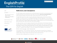 English Profile - Reference Level Descriptions