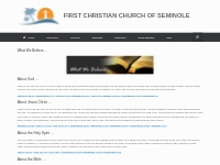 What We Believe    First Christian Church of Seminole