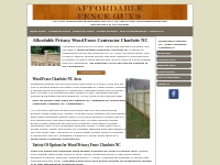 Wood Fence Charlotte NC / Fence Contractor Charlotte NC