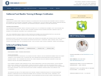 California Food Handler Manager Training | Certified Food Manager Cour
