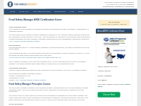 Food Safety Manager ANSI Certification Exam | Certfied Food Manager | 