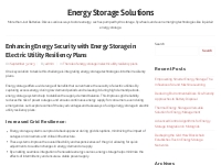 Enhancing Energy Security with Energy Storage in Electric Utility Resi