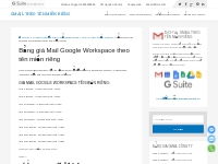 Bảng giá Mail Google Workspace theo tên miền riêng - GMAIL THEO TÊN MI
