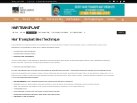 Hair Transplant Best Technique By HTW Group