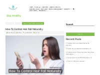 How To Control Hair Fall Naturally - Stay Healthy