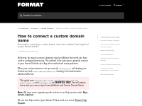How to connect a custom domain name | Format Help Articles
