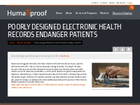 Poorly Designed Electronic Health Records Endanger Patients | Articles