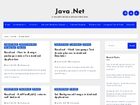 Android Tutorial   Java .Net