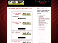 Oil Change and Auto Repair Coupons | Kwik Kar Lube   Tune | Copperas C
