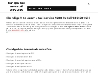 Chandigarh to Jammu taxi service 5500 Rs Call 9854201500 | Mahajan Tax