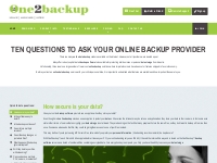 One2backup - Ten Questions To Ask