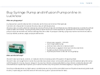 Buy Syringe Pump and Infusion Pump online in Lucknow