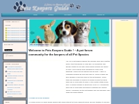 Pets Keepers Guide - A forum for ALL pet keepers !