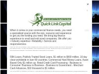 Quick Link Capital – Commercial Real Estate Mortgages – SBA Loans– Sto