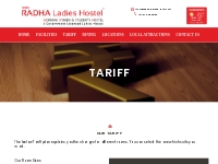 Tariff   Radha Ladies Hostel
