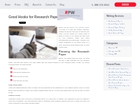 Good Hooks for Research Papers | Research Paper Writings