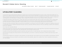 UPHOLSTERY CLEANING - Ronald D Weiss Home Cleaning