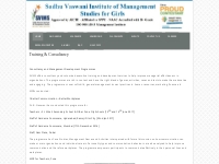 Training    Consultancy | Sadhu Vaswani Institute of Management Studie