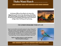 Magaliesburg Accommodation|Thaba Manzi Ranch Magaliesburg|Self-Caterin