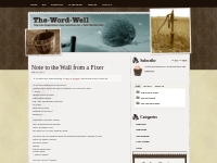 Note to the Wall from a Fixer | The-Word-Well