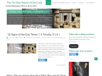 The 7th Day Return of the Lord
