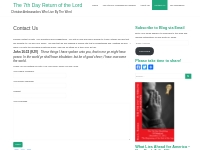Contact Us | The 7th Day Return of the Lord