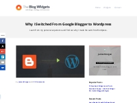 Why I Switched From Google Blogger to WordpressBest Blog Widgets For F