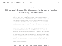 Chiropractic Doctor Sky Chiropractic Care And Applied Kinesiology Will