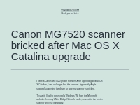 Canon MG7520 scanner bricked after Mac OS X Catalina upgrade   vinhboy