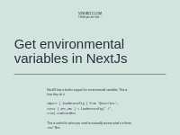 Get environmental variables in NextJs   vinhboy.com