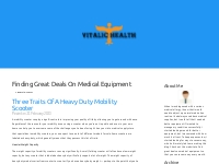 Three Traits Of A Heavy Duty Mobility Scooter - Finding Great Deals On