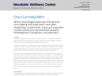 Chiro Can Help With: - woodsidewellnesscenter.comwoodsidewellnesscente